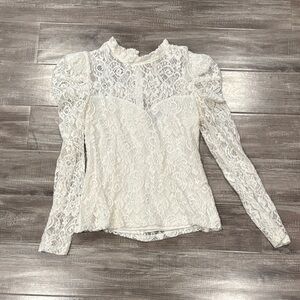 Aqua Lace Ivory Blouse